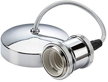 Knightsbridge 6 Inch E27 Vintage Pendant Set in Polished Chrome