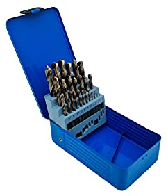 Edelstahlbohrer-Set 25-tlg. 1-13 mm - HSS-E Co5 M35 Spiralbohrer - für Edelstahl, V2A/V4A - 135° Kreuzanschliff DIN 1412C - selbstzentrierend & präzisionsgeschliffen - Premiumqualität - PeTools