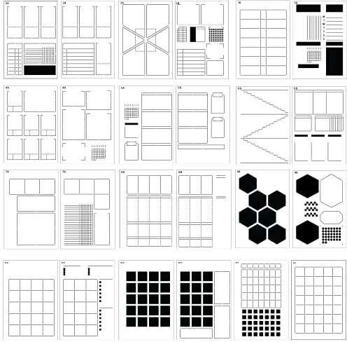 Speedy Spreads Tagebuch-Schablonen (alle Layouts-Bundle) – 24 Planer-Schablonen für A5 Bullet Dot Grid Journals – Wochen- und Monatskalender und Habit Tracker-Schablonen