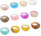 12 Stück Retro-Ringe aus Kunstharz, , bunt, geometrische Fingerringe, für Frauen, Vintage-Schmuck