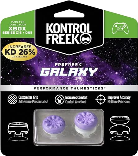 KontrolFreek FPS Freek Galaxy Purple for Xbox One and Xbox Series X Controller | 2 Performance Thumbsticks | 1 High-Rise, 1 Mid-Rise | Purple …