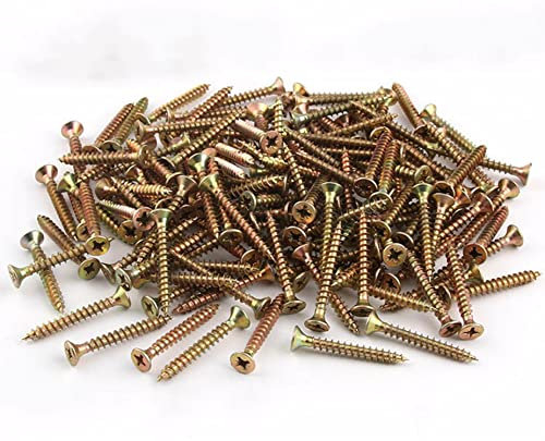 100pcs Wood Screws,Flat Head Screws for Wood, Zinc Galvanized Small Screw,Multi Purpose Screw for Furniture, Woodworking, DIY (M3x16mm)