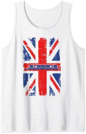 Narrowboat Design & Canal Boat With Union Jack Flag UK Tank Top