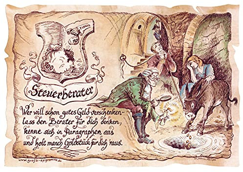 Die Staffelei Geschenk Steuerberater/Witziges Gedicht mit liebevoller Zeichnung auf hochwertigem Papier/besondere Geschenkidee für den Steuerberater
