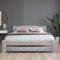 Nodax Super King Bed Frame – Solid Pine Wooden Bed Frames for Adults, F1 Easy Assemble Bed with Sturdy Slats & Extra Four Supportive Legs, Comfortable Bedroom Furniture | 6ft (Grey washed)