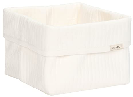 Little Dutch TE30492003 Wickeltischkörbchen klein - Pure soft weiß (15x15x15 cm)