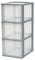 Iris Ohyama, Kunststoff Schubladenbox mit 3 tiefen Schubladen, Grau, Easy-Pull-System, A4, A5 & A6 Format, Schreibtisch Organizer für Büro, Schule, Schreibwaren, BPA-frei, Schubladenschrank, OCH-2300