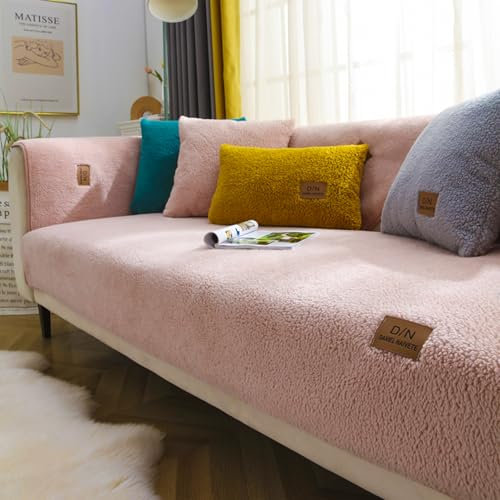 VanderHOME Housse de canapé Extensible Housse de canapé Anti-poussière Épaisse Automne/Hiver Anti-dérapante Housse de Protection de canapé 70 * 90cm-Rose-Housse d'accoudoir(1 pièce)