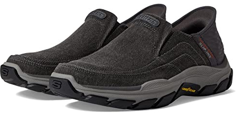 Skechers USA Men's Respected-Holmgren Mocassins à Enfiler pour Femme, Char, 44 EU