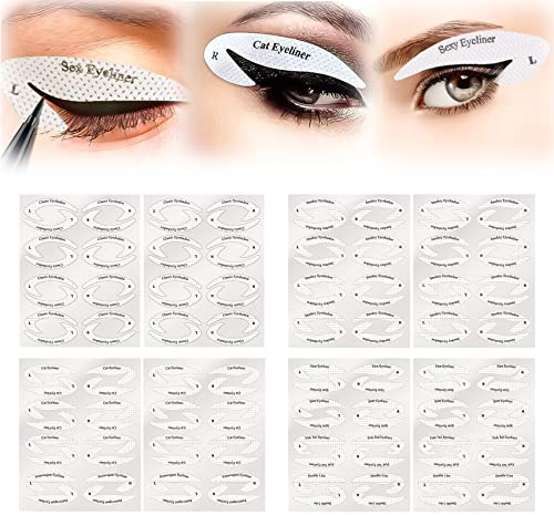 Eyeliner Schablone Lidschatten Schablone, 8 Blätter Schnelles Augen Make up Schablone, Eyeliner Schablonenkarten für Anfänger