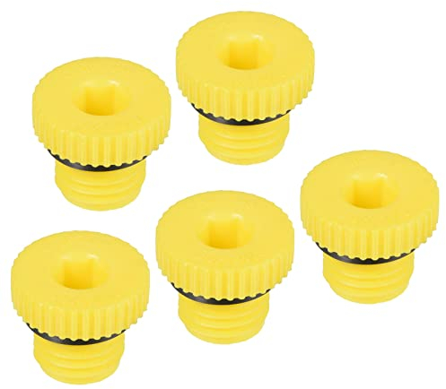 PATIKIL Hydraulischer Gewindestopfen Lochstopfen Halten Stopfen M12x1,5 5 Pack PP Plastik Kunststoffstopfen Stecker Gewinde Sechskant Steckdose Dichtung Schraube Endkappe Gelb