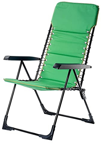 KADAX Gartenstuhl, Hochlehner aus Stahl, Klappstuhl mit Armlehnen, Klappsessel mit Traglast bis 110kg, Liegestuhl, Balkonstuhl für Camping, Terrasse und Garten (Grün)