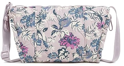 Vera Bradley Borsa a tracolla peso piuma, Lavanda floreale fresca, Taglia unica
