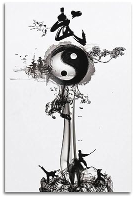 YBHF Chinesa Tai Chi Chuan Bagua Poster, Wandkunstdruck, Retro-Ästhetik, Raumdekoration, Bürodekoration, 30 x 45 cm, ungerahmt
