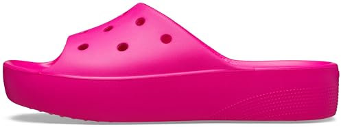 Crocs - Classic Slide - Sandales à plateforme pour femme, Pink Crush (rose), pointure 34-35