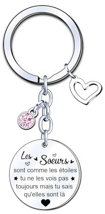 YJYJZX Soeur Porte clés Cadeau,Sœur Originale Porte-clés pour Soeur,Cadeau de fête des Mères,Cadeaux d'anniversaire,Cadeaux Noël (3)