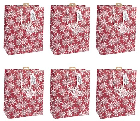 Clairefontaine X-32781-2Cpack 6 Geschenktüten Kraft 26,5x14x33cm Rot Weiß