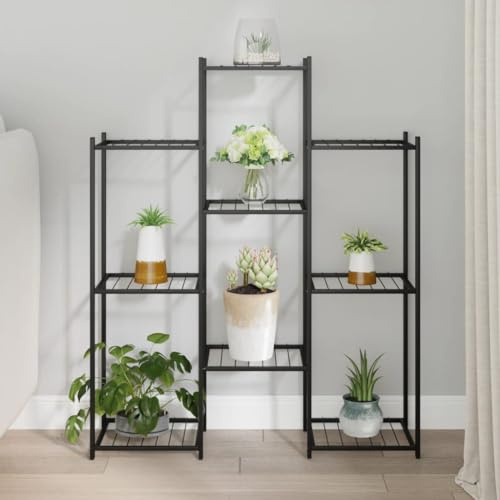 AJJHUUKI Lawn & Garden Flower Stand 83x25x100 cm Black Iron Home & Garden