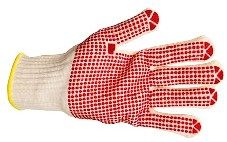 Arbeitshandschuhe Pro-Fit 455 Baumwoll-Schutzhandschuhe mit PVC-Noppen Hitzeschutzhandschuhe (Größe 9-12 Paar)