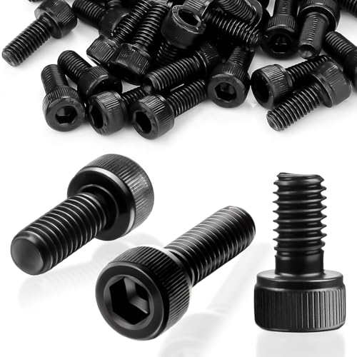 SWTYExt Lot de 60 vis cylindriques à six pans creux M3 x 8 mm en acier au carbone Vis à tête hexagonale Noir Vis à tête hexagonale pour accessoires d'outils de réparation