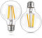 Genixgreen Dimmable E27 Lampadine LED,G80 12W Edison Lampadine Retro Stile Globe Filamento Bianco Caldo 2700K Lampadina decorativa,100W Equivalente,2000LM,Vetro Chiaro,Confezione da 2