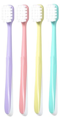 minkissy 4stücke Zahnbürstchen mit Fellbesatz für Erwachsene Tragbare Zahnbürste im Japanischen Stil für Persönliche Zahnpflege Hochwertiges und Langlebiges Material