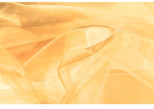 Organza-KEN-, Festlicher Dekorativer Stoff, Soft Mesh, Schimmernd glänzend & leicht fallend-21 g/QM-150 cm breit- 100 cm Schritte-Meterware (Gold)