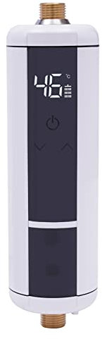 WooDerson Elektrischer Warmwasserbereiter 3500W Mit LED Anzeigebildschirm, 220V Elektrische Wassererhitzer, Temperatur 30-52℃, Viele Schutzfunktionen(Schwarz+Weiß)