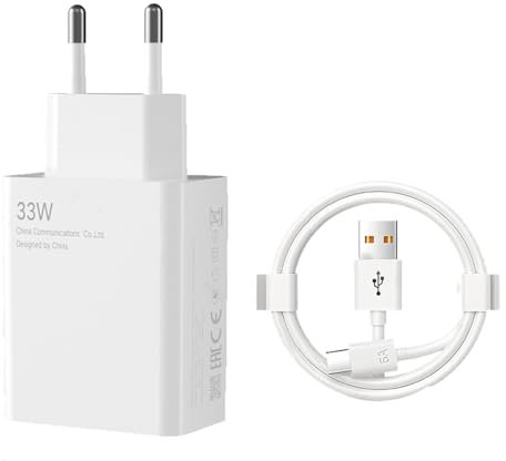 Okaywork 33W para Xiaomi Cargador Rápido con Cable USB C de 2m, Cargador Adaptador de Cargador Rápido para Xiaomi 11 Lite/Mi 11i/10T Lite/Mi 10T Pro/Mi 10T/Redmi Note 13 5G 12S 11 11S 10 Pro, etc