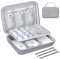 Lacdo Hard Travel Electronic Organizer Case for MacBook Power Adapter Charger, Cables, Cords, Apple Pencil, Mouse, Power Bank, USB Flash Disk, SD Cards EVA Protective Portable Accessories Bag, Gray