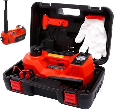 wagenheber Auto Elektrischer Wagenheber, hydraulischer 5-Tonnen-Wagenheber mit Reifenfüllpumpe und LED-Licht hebebühne Auto