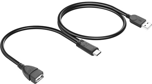 JSADZKJ USB C zu USB 2.0 Splitter Kabel Typ C zu USB Männlich+USB Weiblich Adapter USB C zu Doppel USB 2.0 OTG Splitter Kabel Konverter Kompatibel mit Handy, Laptop, USB Flash Drive 50cm
