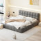 YGHQAP Polsterbett Bubble Bett 160x200cm Doppelbett mit Lattenrost und weicher Rückenlehne Jugendbett Flachbett Bettgestell, Leinen, ohne Matratze (Grau, 160 * 200)