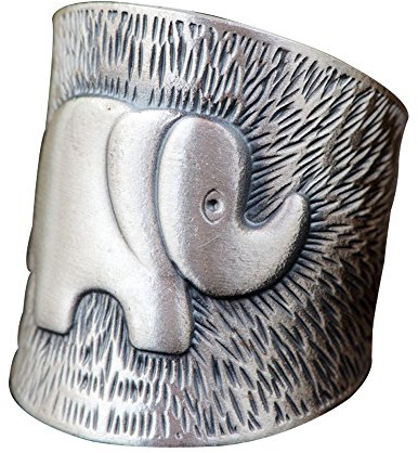 QTYQWC Vintage-Elefant-Ring aus 999er-Sterlingsilber, Glückstier-Schmuck für Männer und Frauen, Mattes Finish, offen, verstellbar