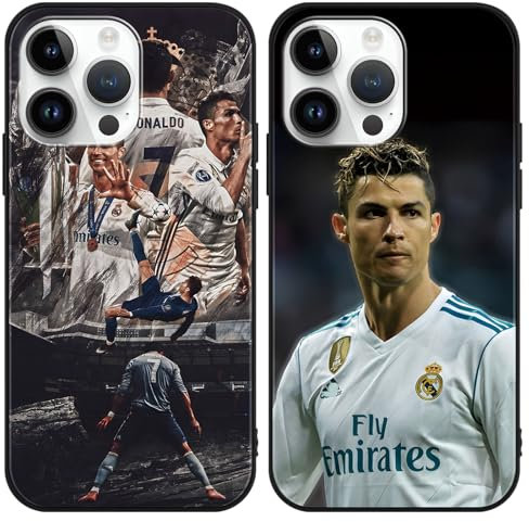 2 Stück Handyhülle für iPhone 8 iPhone 7 iPhone SE 2022/2020 4.7, Stoßfest Silikon TPU Kratzfest Hülle Schwarz, Sport Fußball Cool Legend Player 7 10 Mode Muster Design Schutzhülle für Jungen , mode