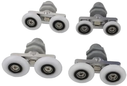 Duschkabinen-Befestigungsrollen, Schiebetürrollen for Duschen, 4er-Pack, for Rollen mit 19-27 mm Durchmesser(19mm)