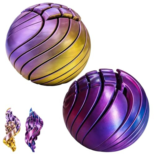 2 Pcs 3D Printed Fidget ornament, Stress Gadget for Release Work and Study, Portable Sensory Ball for Men/Women
