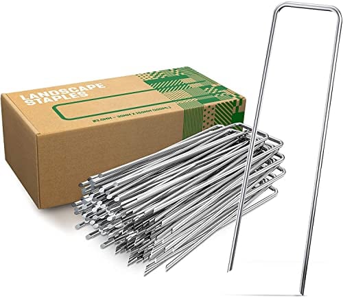 GardenGloss Anti-Rost Erdanker aus Stahl (50 Stück) - Stabile Bodenanker für Unkrautvlies, Gartenvlies, Zaun & Camping - 150 MM Lang, 25 MM Breit, Ø 3 MM