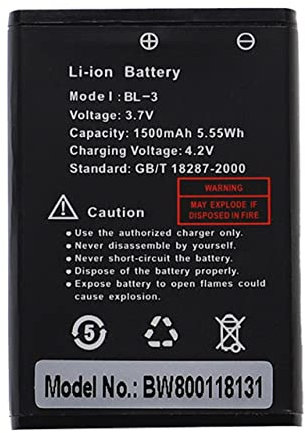 vhbw Akku kompatibel mit Baofeng UV-3R, BF-T6 Funkgerät, Walkie Talkie (1500mAh, 3,7V, Li-Ion)
