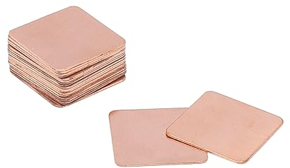 Pxyelec Heatsink Copper Pad Thermal Shim Copper Plate Cooler for Cooling IC Chipset GPU CPU Size 20x20x0.5mm 20pcs