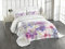 ABAKUHAUS Lavanda Set Copriletto Trapuntato, Viola Fiori rosa, Decorativo, 2 Pezzi con 1 Federa Cuscino, 170 x 220 cm, Viola Bianco