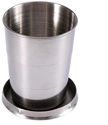 Garosa Taza Plegable de Acero Inoxidable Taza De Metal Superior Bebida Apilable Viaje Al Aire Libre Taza Plegable Telescópica Camping Senderismo Botella Plegable Taza Contenedores(L)
