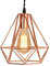 BULZEU Kupfer Hängeleuchte Industria kupferfarbiger Lampenschirm Kupfer Metall Diamant Käfig Licht Schatten Deckenpendelleuchte Schatten Lampenschirm Rose Gold - E27 Sockel