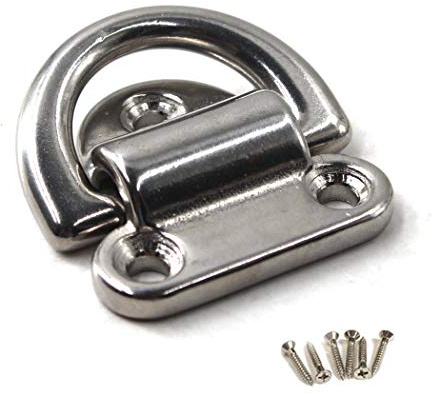 Flomore Folding Pad Eye 316 Stainless Steel Lashing Ring Heavy Duty D Ring Tie Down anchor
