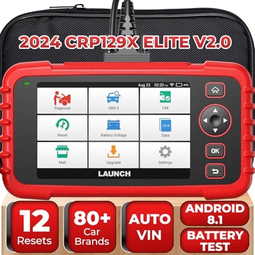 LAUNCH CRP129X V2.0 Valise Diagnostic Auto, OBD2 Scanner, Outil de Diagnostic Voiture Multimarque, 12 réinitialisation de Service, Moteur Transmission SRS ABS