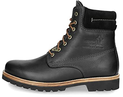 Panama Jack Herren Schnürstiefel Panama, Männer Stiefel,Lammfell,Schnürsenkel,uebergangsschuhe,schnürboots,halbstiefel,Schwarz,41 EU / 7 UK