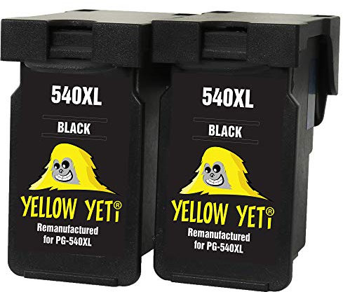 YELLOW YETI Ersatz für Canon PG-540XL PG-540 XL Druckerpatronen Schwarz kompatibel für Canon Pixma MG3250 MG3550 MG4250 MG3150 MX395 MX535 MG3650 MG2250 MG2150 MX525 MX475 MX435 MX375 MX455 MG4150