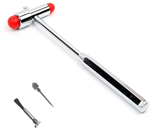 Comdent Babinsky Buck Marteau réflexe neurologique 7 Examen diagnostique avec broche et brosse, Acier inoxydable, Rouge