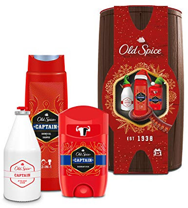 Old Spice Captain Holzfass Geschenkset Weihnachten für Herren