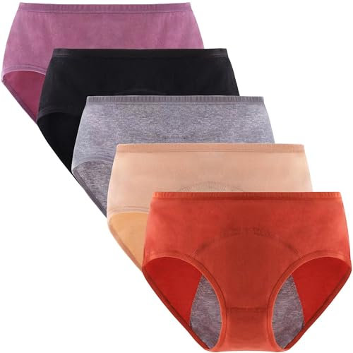 Anntry Mädchen Schutz Baumwolle Regelblutung Höschen Atmungsaktiv Auslaufsicher Slips Frauen Postpartale Unterwäsche (Muss mit Tampons verwenden)